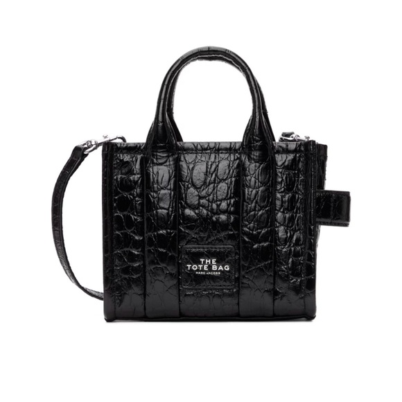 MARC JACOBSBlack 'The Croc-Embossed Mini' Tote